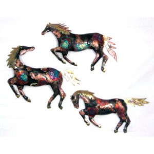 PMA-097       Horses Drops Set of 3 All are same size. 14.5″ x 9.5″